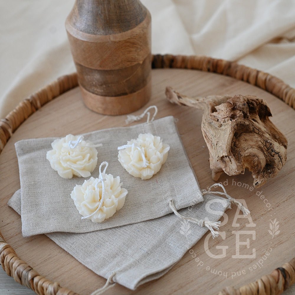 Mini Flower candle set - Sage