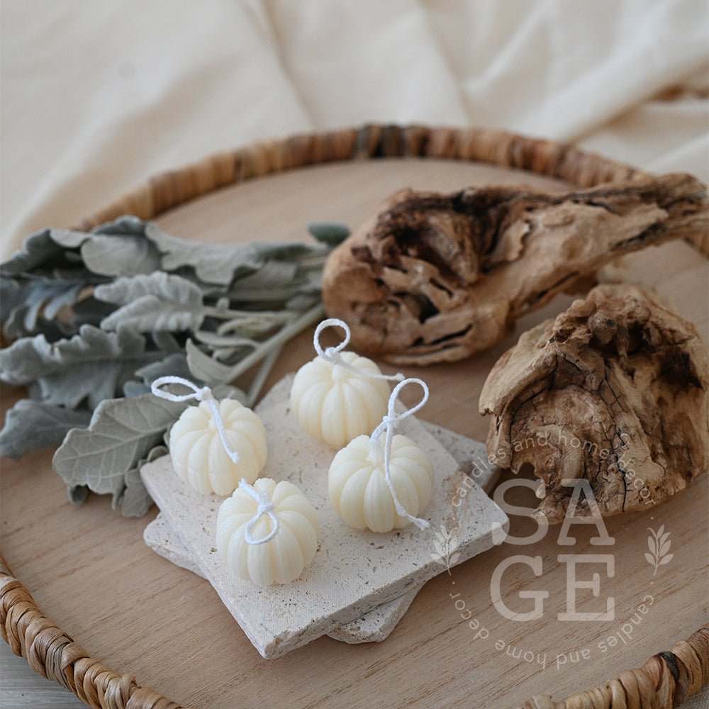 Mini Pumpkin Candle Set - Sage