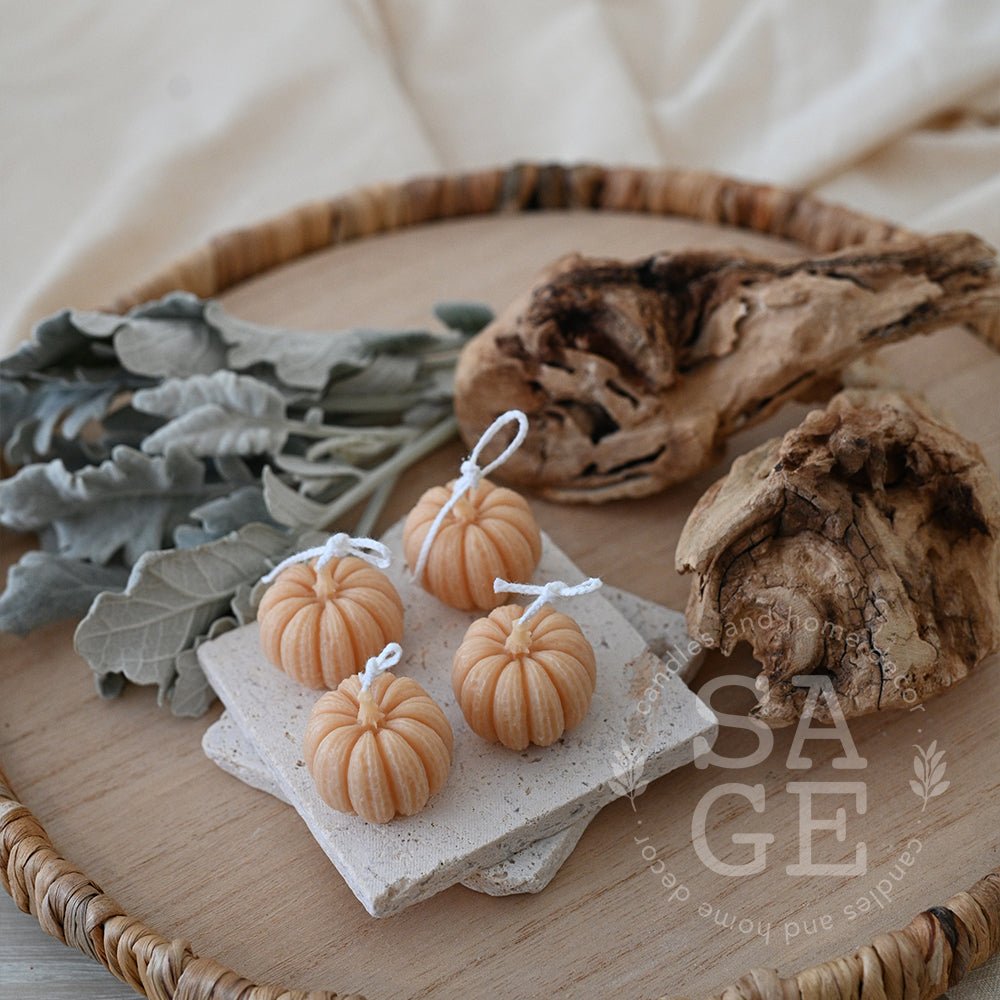 Mini Pumpkin Candle Set - Sage